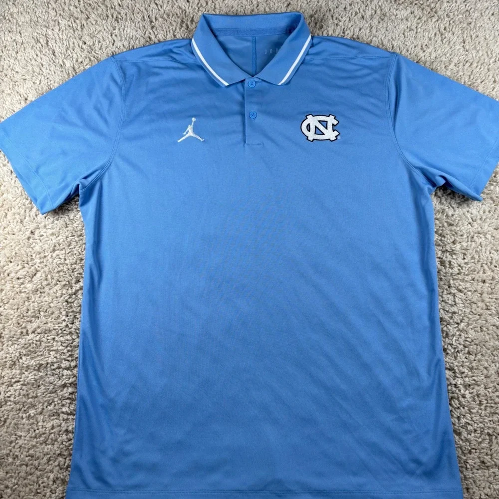 Jordan North Carolina Tar Heels Polo Shirt Mens Large UNC Football Team Issue L